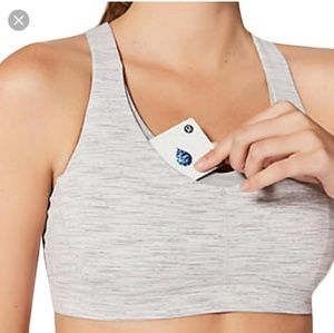 Lululemon Stash N Run Bra Ice Gray Stripe